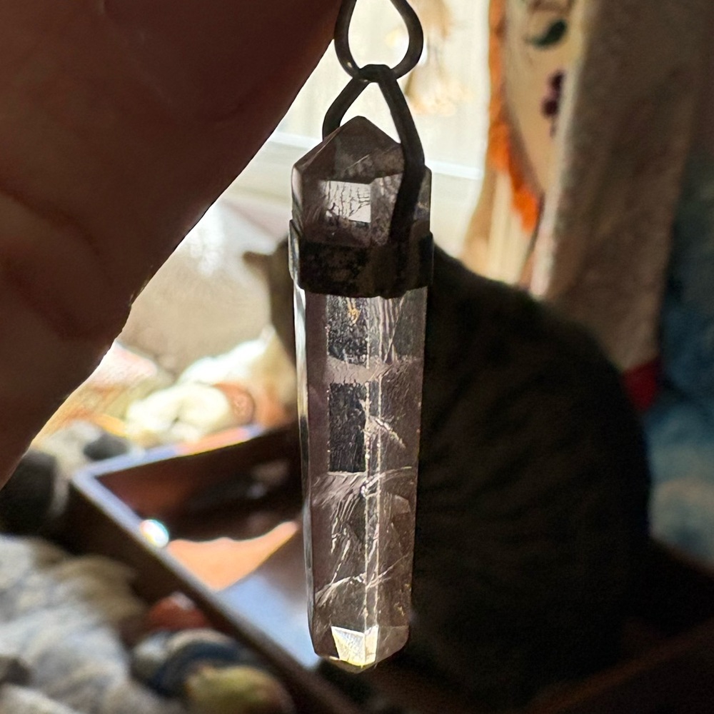 Vintage Silver and Crystal Pendant Necklace